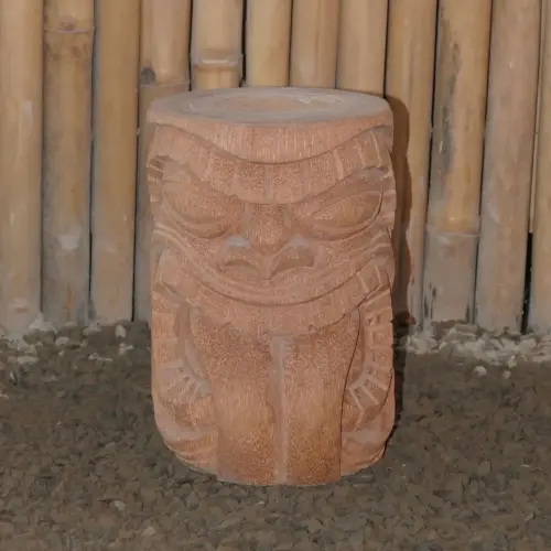 Artikelbild des Artikels “Tiki-Statue als Hocker - Polynesien-Stil. Aus Kokosnusspalme 30cm hoch. Ca. 18-28cm Durchmesser. Modell 21 - Zunge raus 2 “
